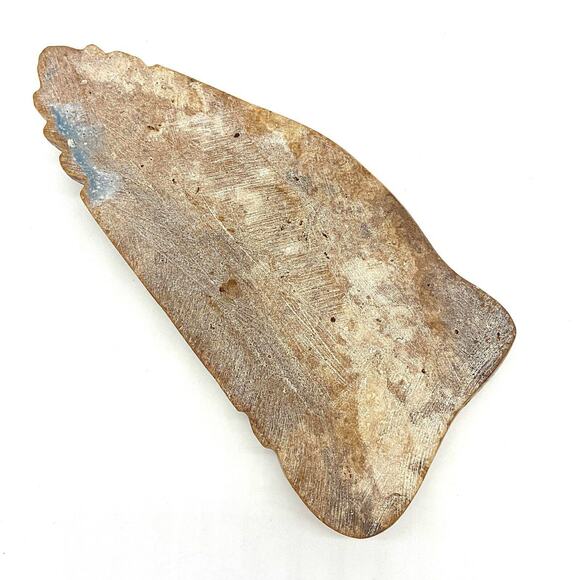 Vintage MCM Caramel Marble Onyx Cigar Pipe Double Ashtray Carved Natural Stone - Picture 7 of 7